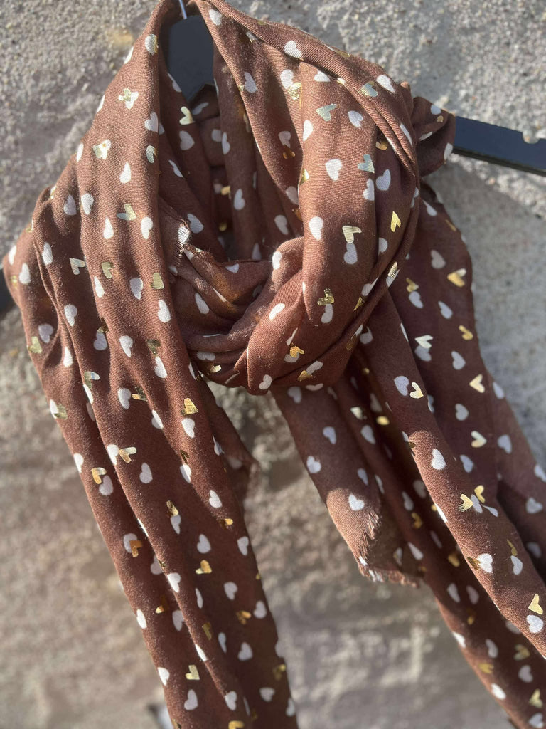 By Engbork Heart tørklæde brown