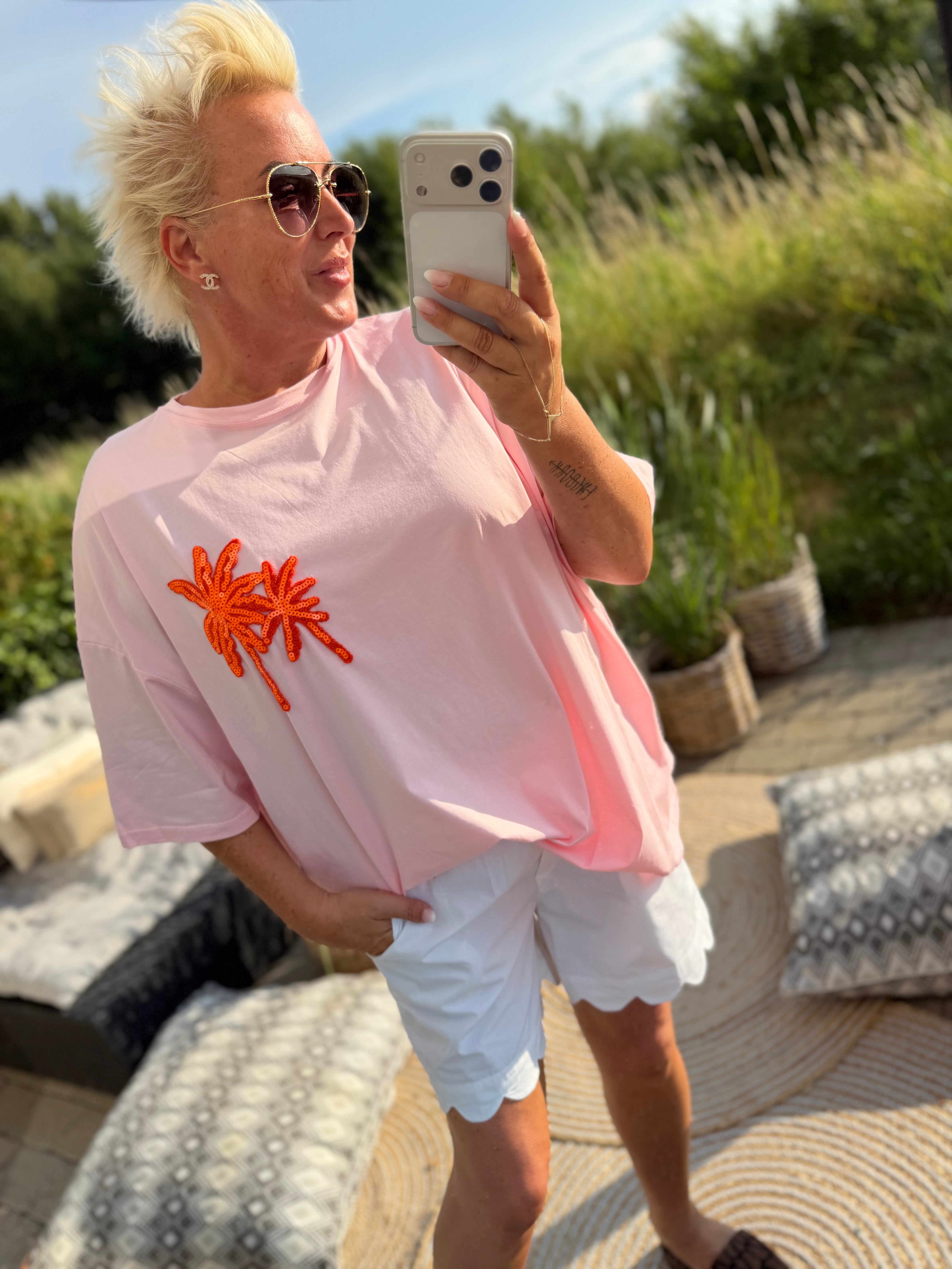 PALM oversize T-shirt rosa