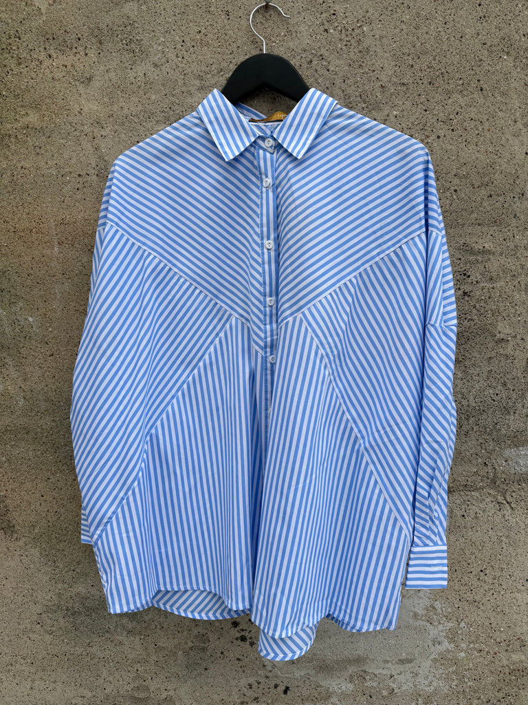 Boho Love B1333 skjorte stripe blue