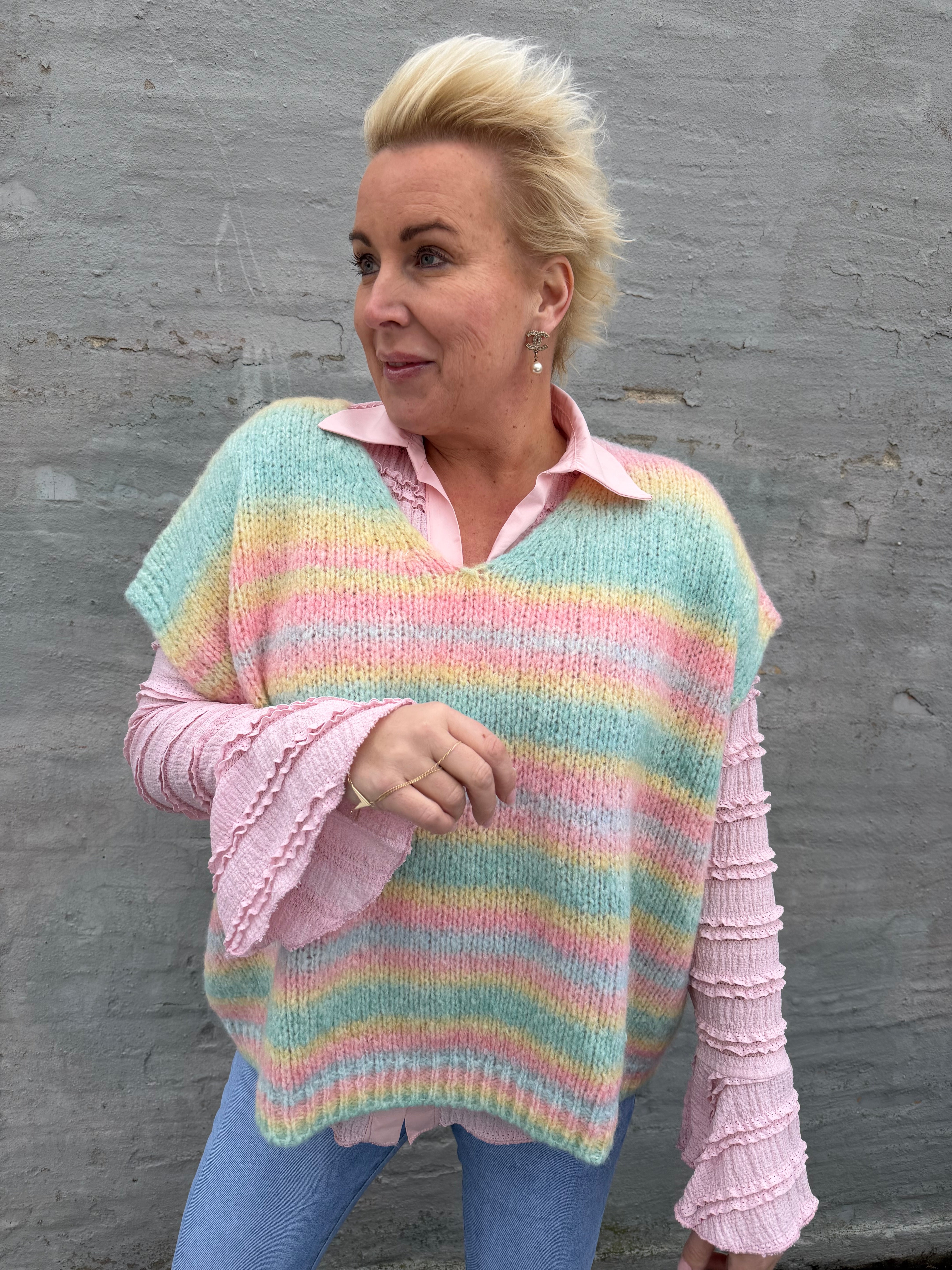 Boho Love B1198 strik vest pastel