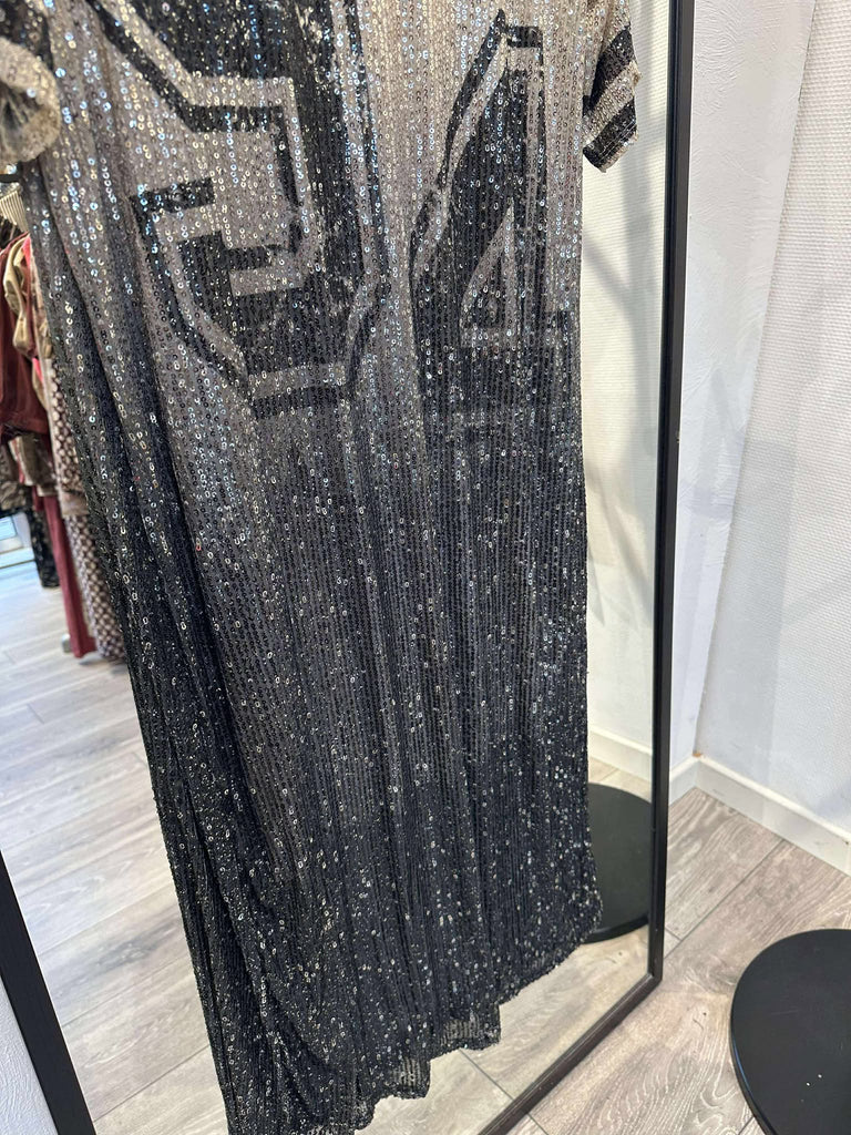 Qnuz 9113 Sequins kjole black