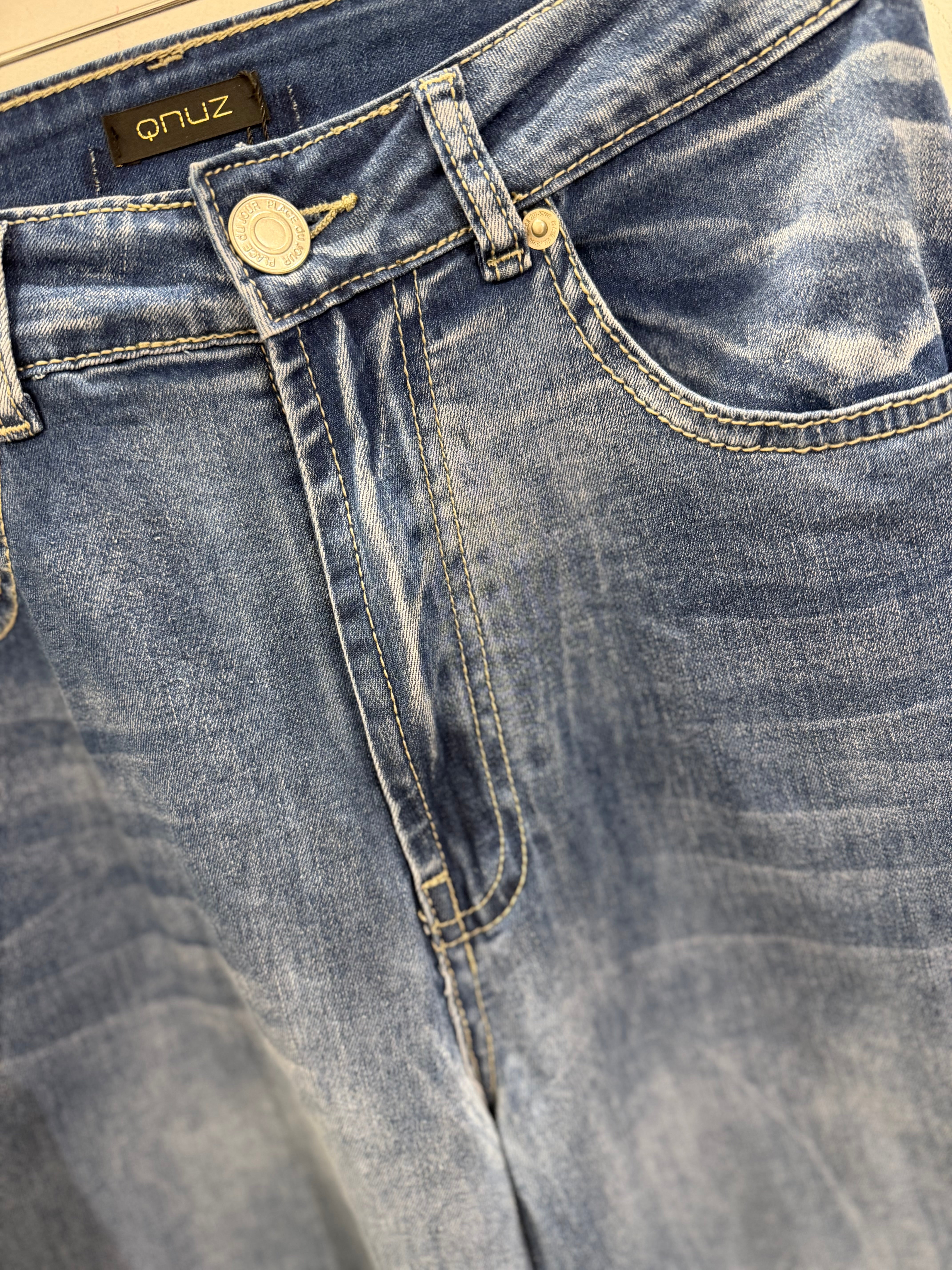 Qnuz 9295 denim jeans wide spring blue