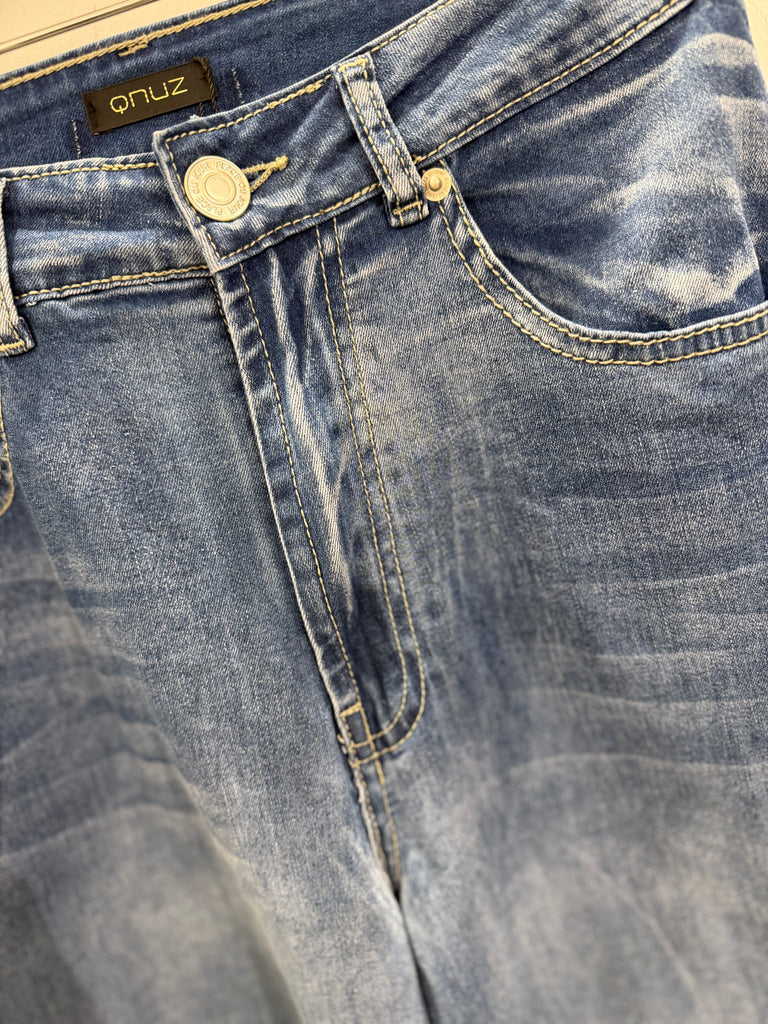 Qnuz 9295 denim jeans wide spring blue