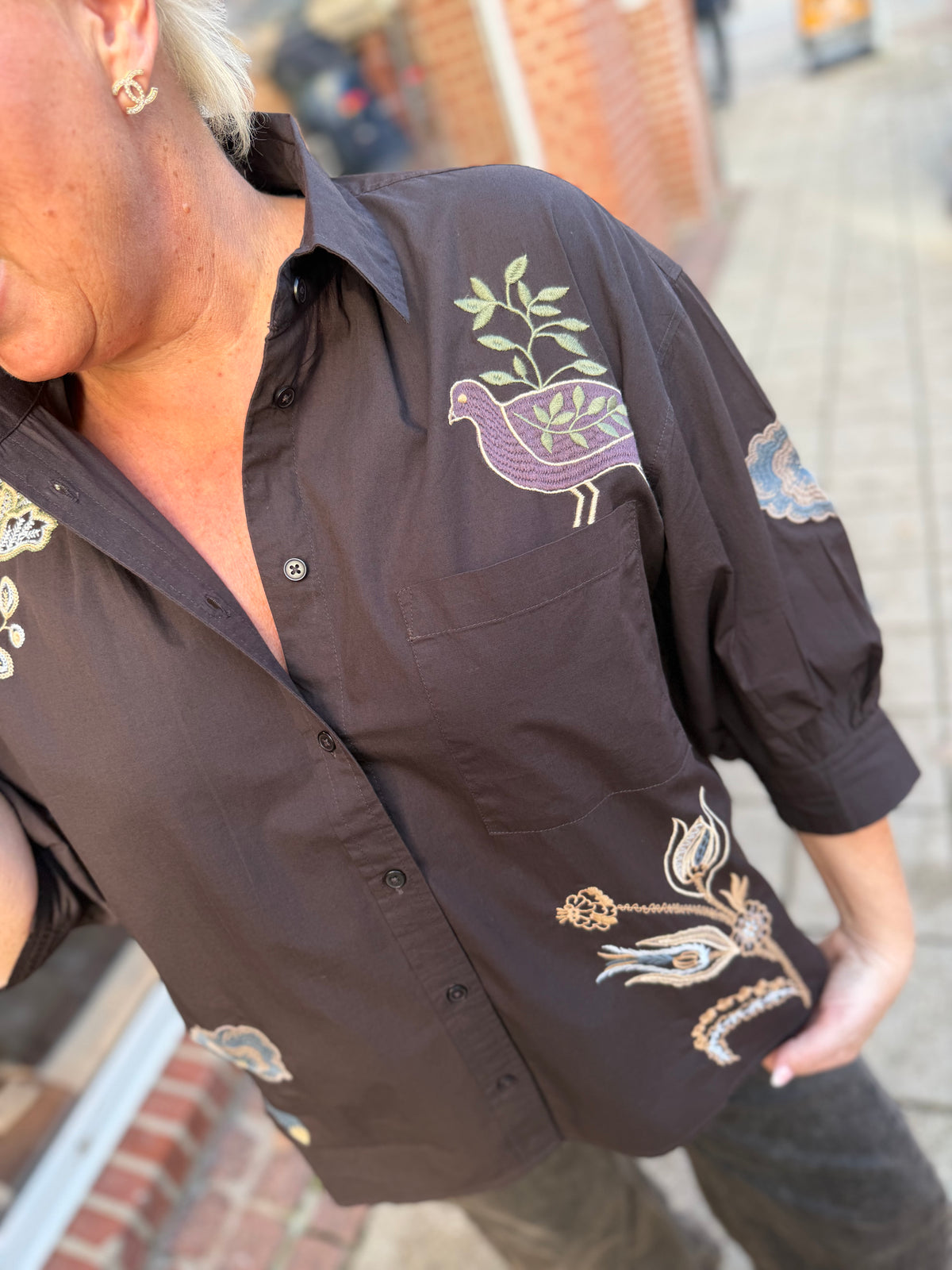 Love & Divine love1604-4 shirt choco