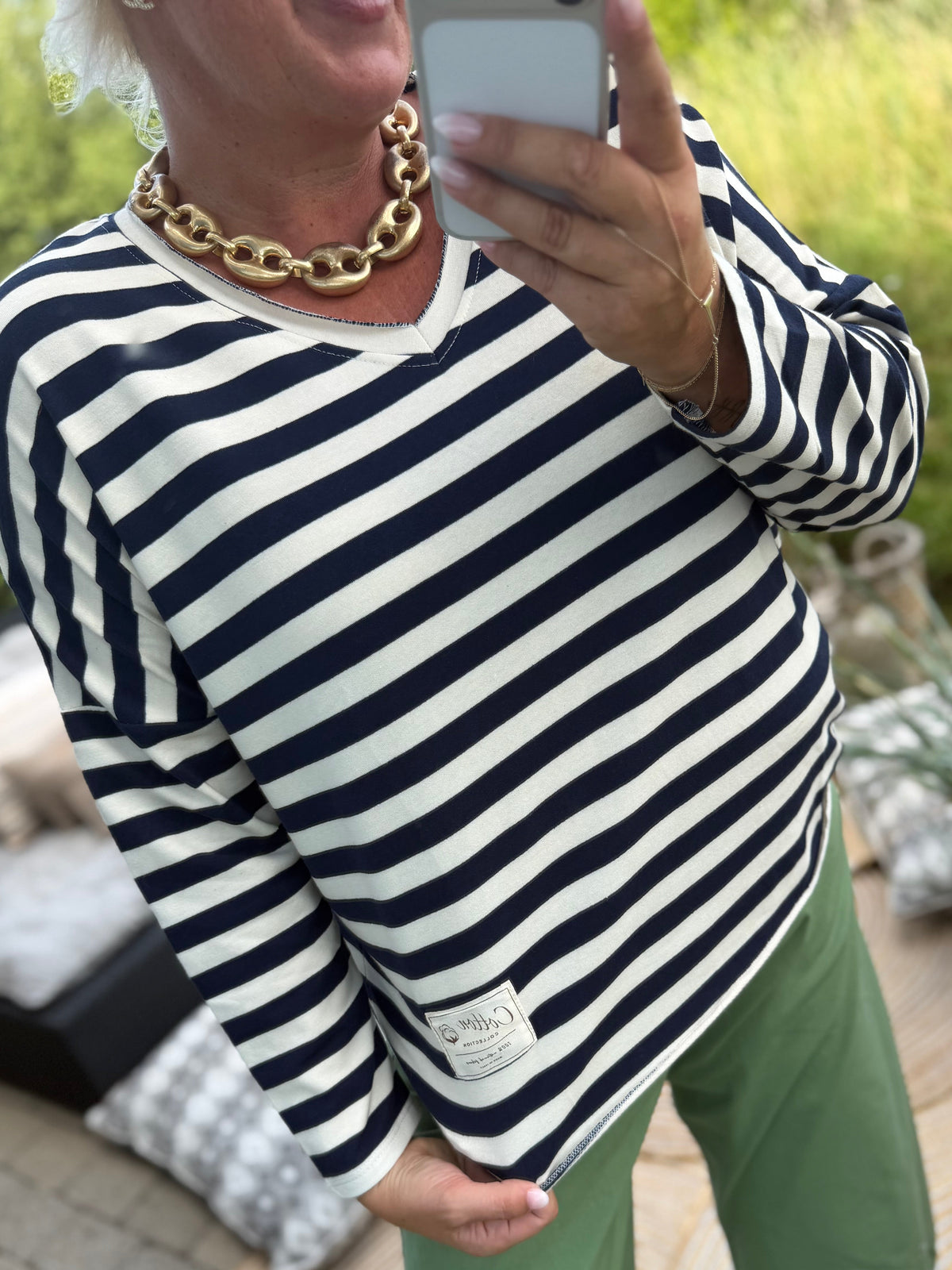 CABANA Living 3497 Garda blouse stripe navy
