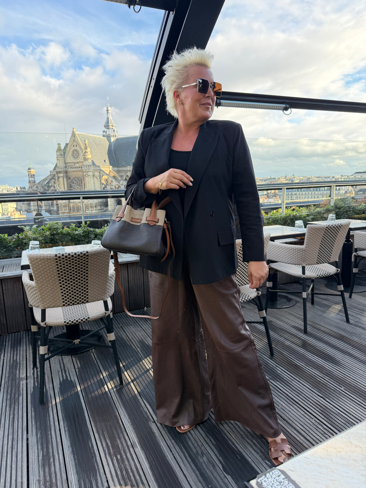 Depeche 51454 Lauren FULL length wide pants coffee
