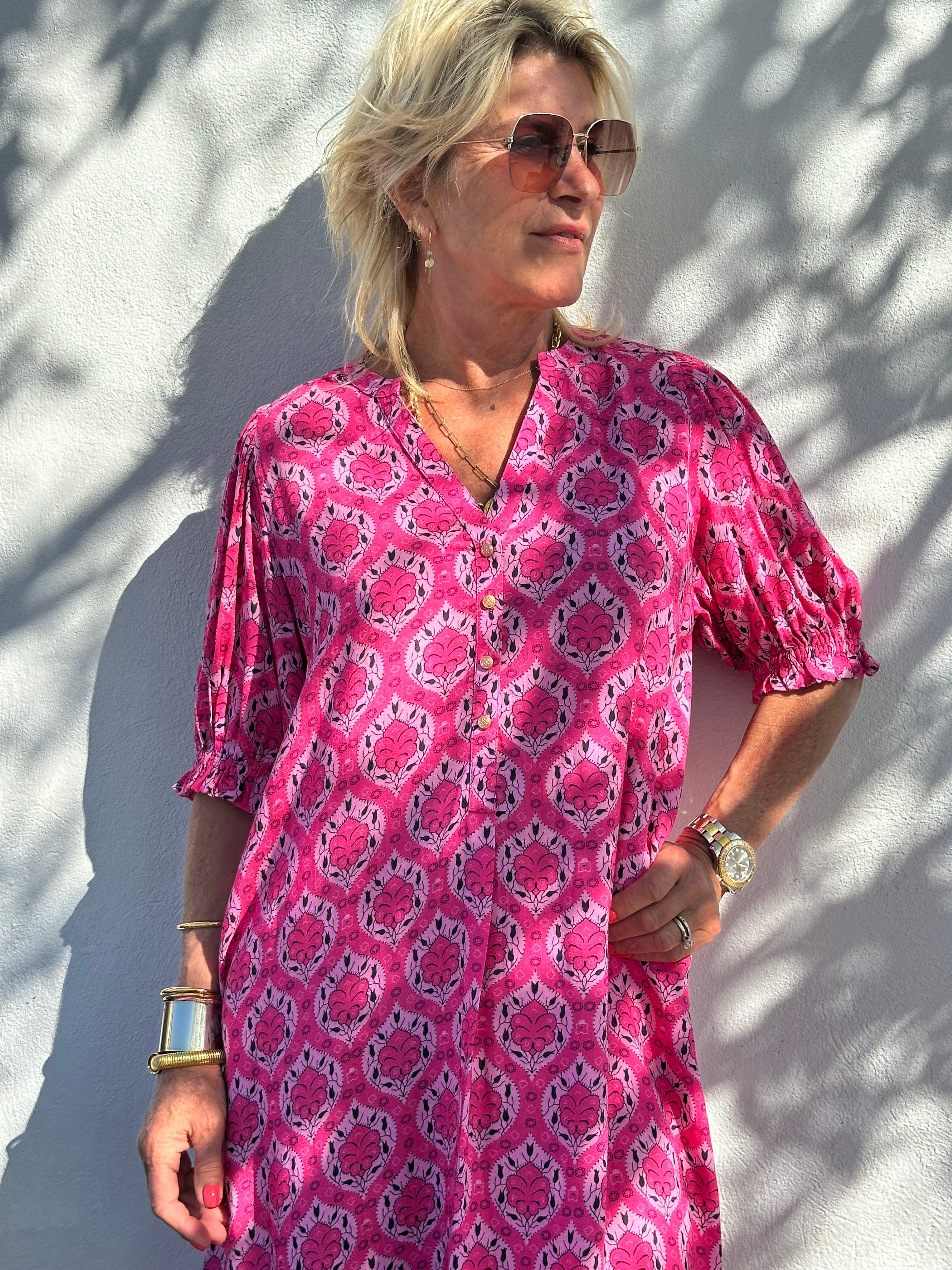 Gaspar 2601728 Tunø dress print pink