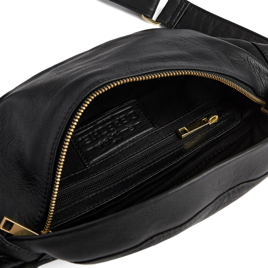 Depeche 16674 bum bag leather black