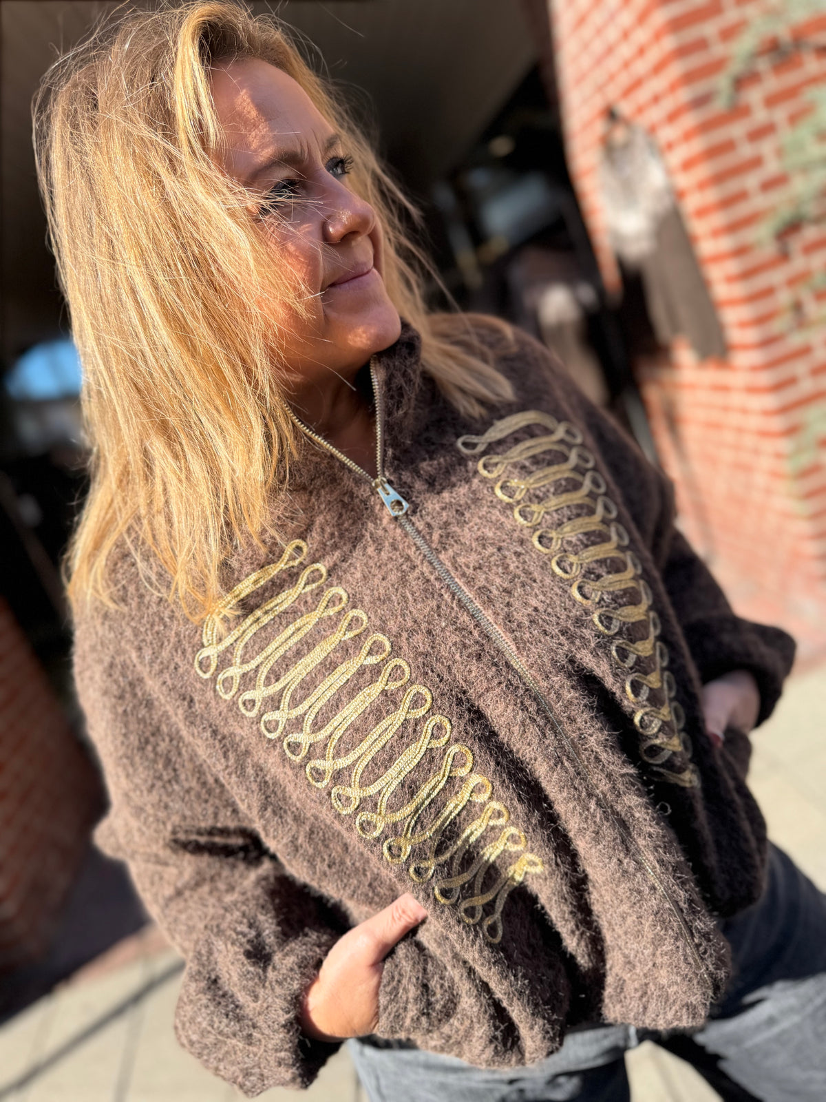 Uniform jacket bomber brown