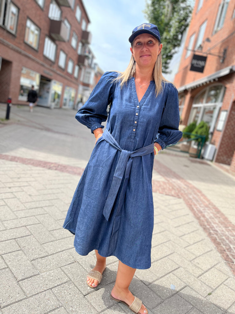 Gaspar 2507724 Tunø kjole LS denim blue