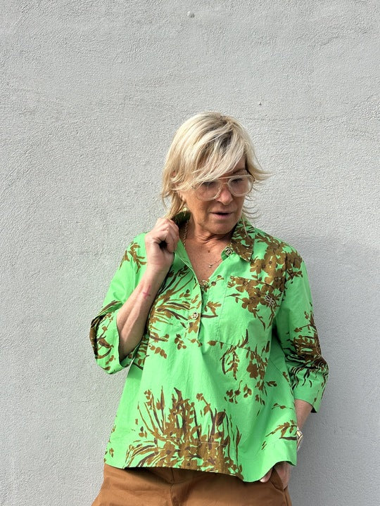 Gaspar 2601331 Porto blouse print green