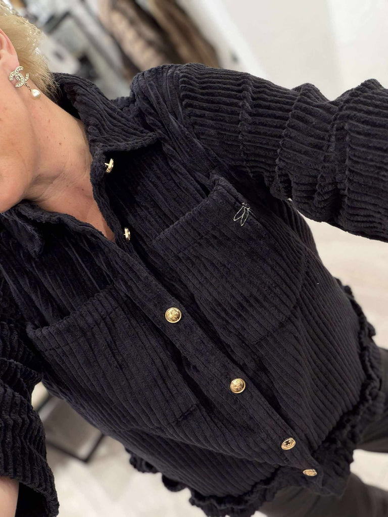 Gaspar 2510303 Vigo corduroy shirt black