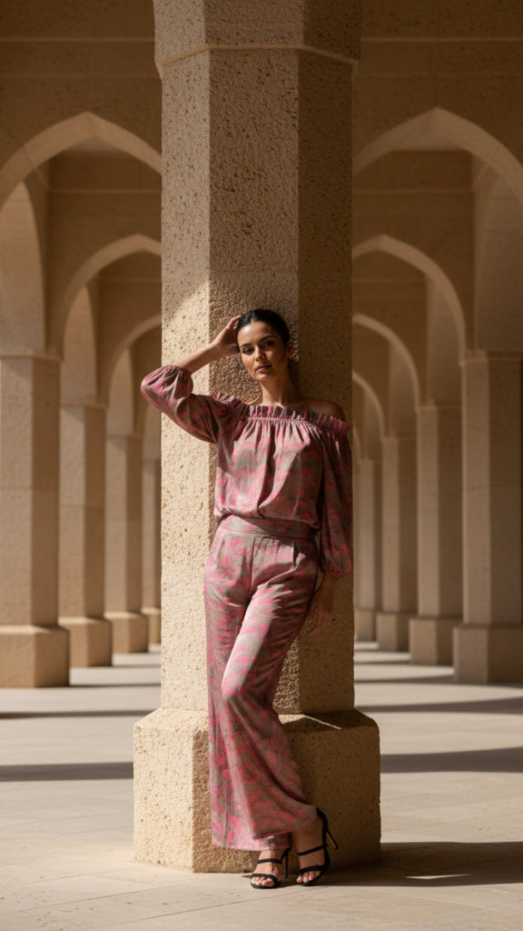 Design By Laerke pink palm bukser