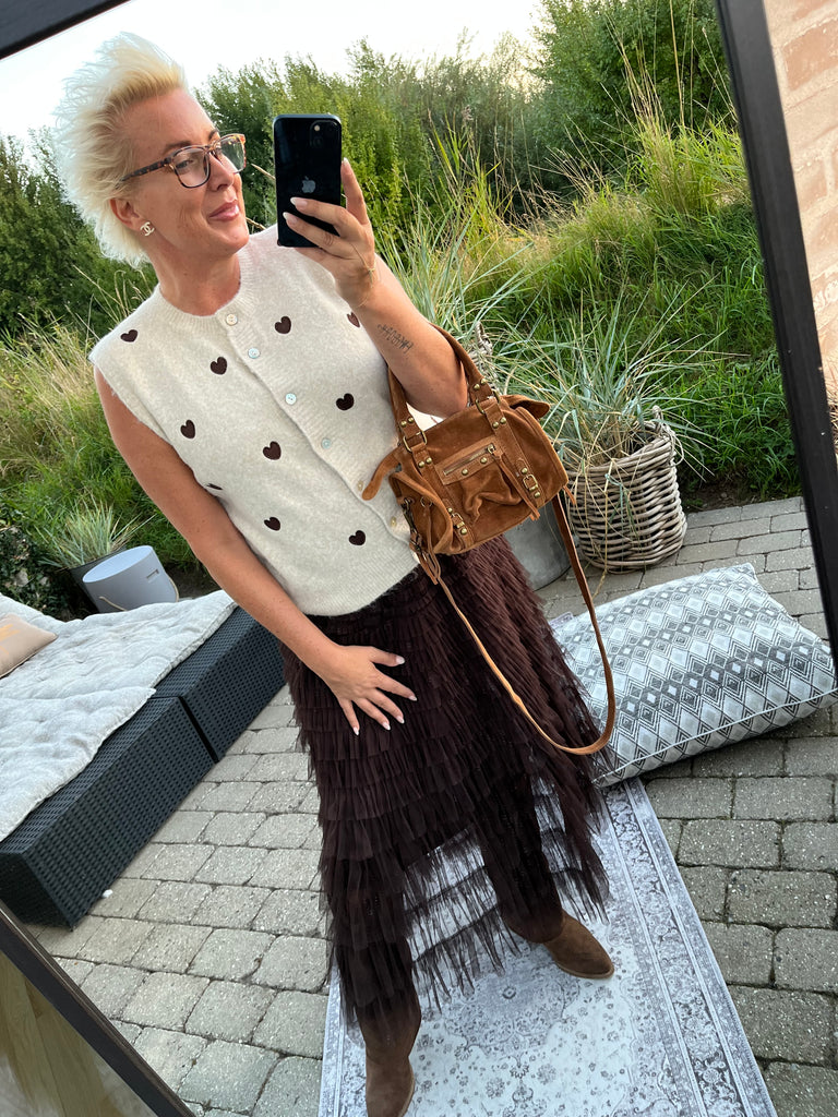 By Engbork Wonder tyl skirt Chokolade