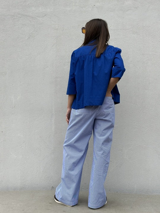 Gaspar 2601305 Porto blouse poplin royal