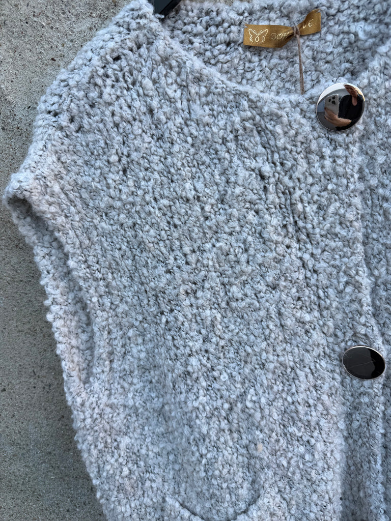 Boho Love B1225 strik vest grey