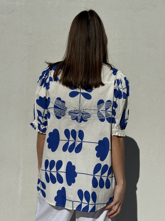 Gaspar 2601339 Tunø blouse print royal
