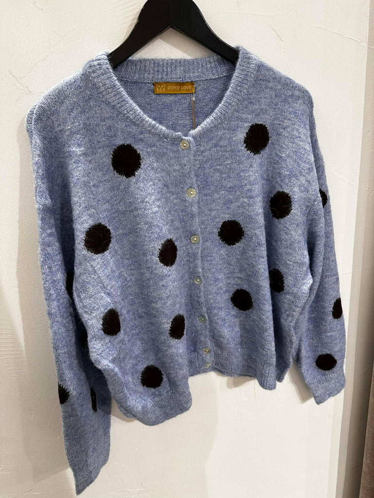 Boho Love B1320 strik DOTS blue