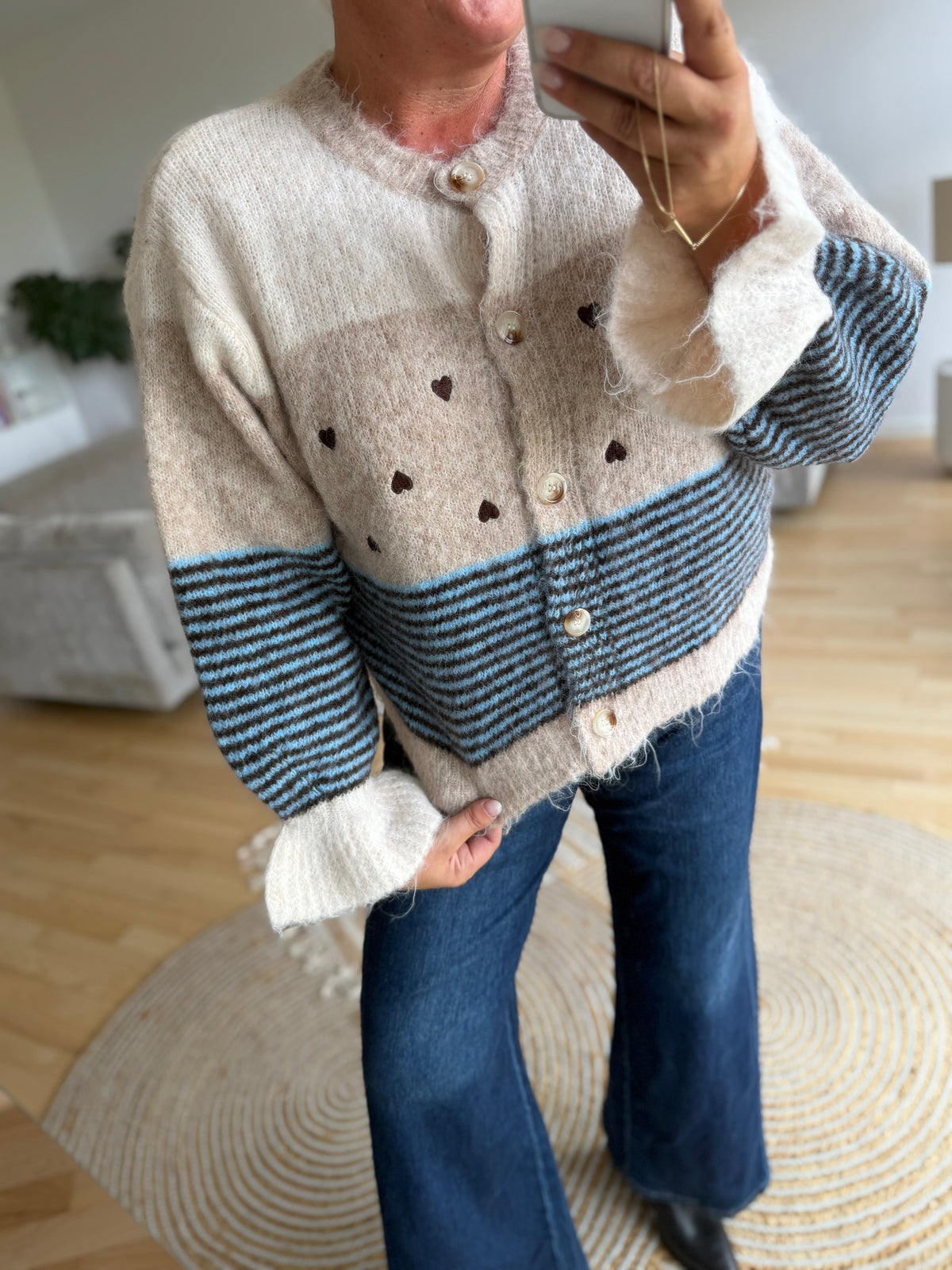 LECOCO 35263 Safira strik hearts beige