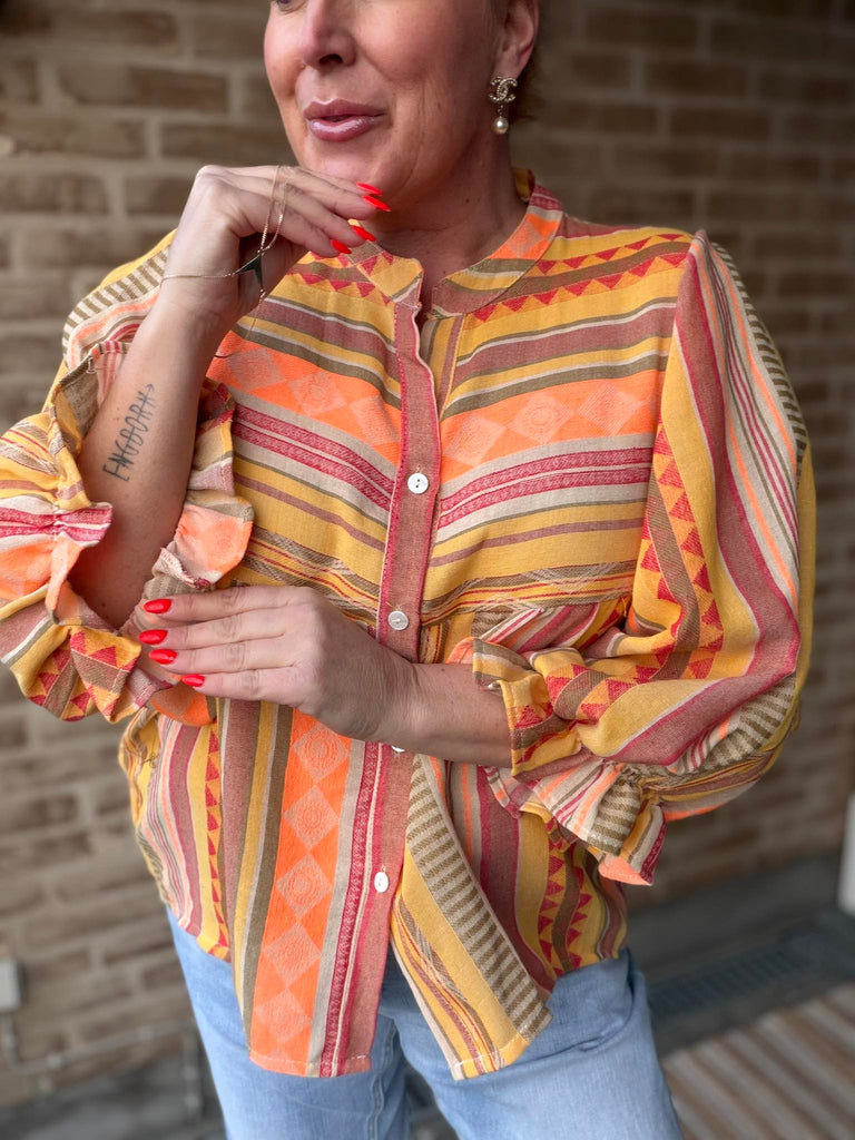 By Engbork Villa boheme bluse stripe yellow