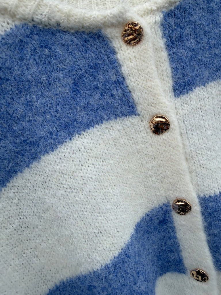 By Engbork Findi cardigan blue stripe