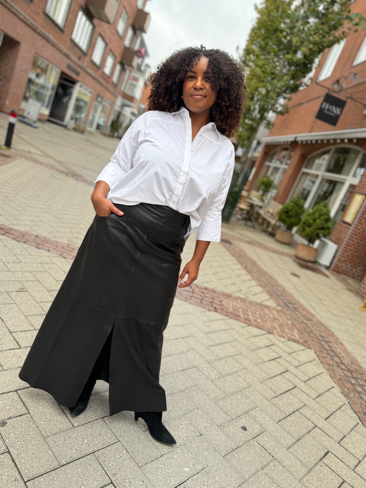 Depeche 51256 Clara maxi skirt leather black