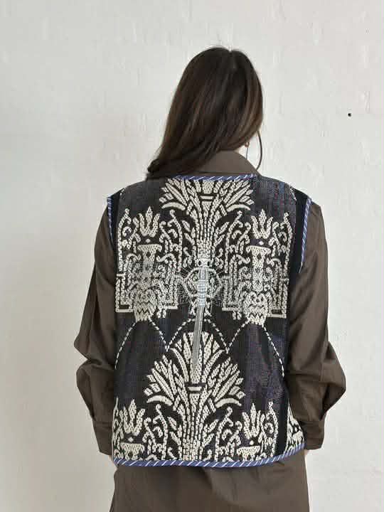 Gaspar 2601333 Marli waistcoat print black