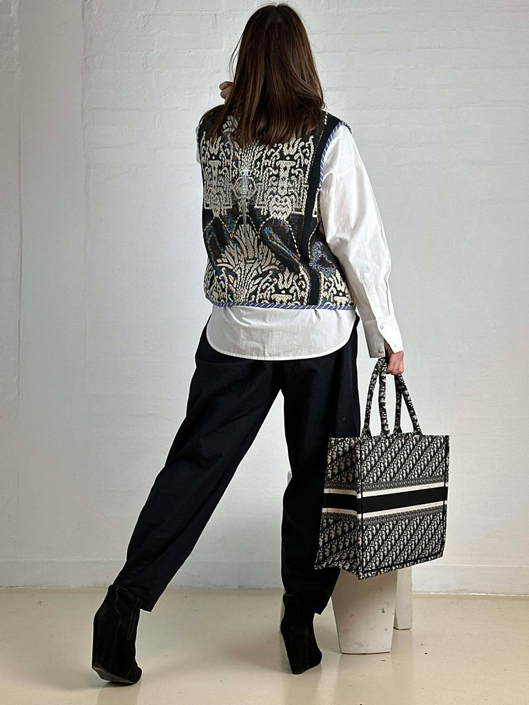 Gaspar 2601333 Marli waistcoat print black