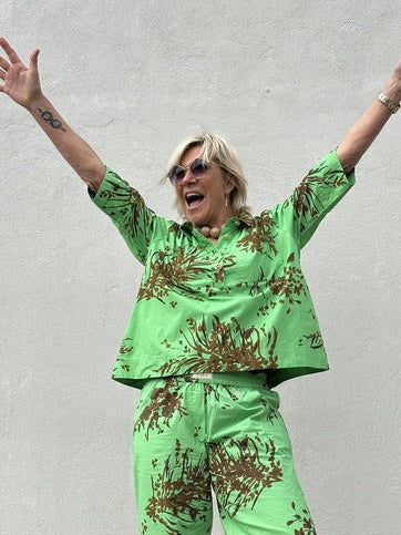 Gaspar 2601331 Porto blouse print green