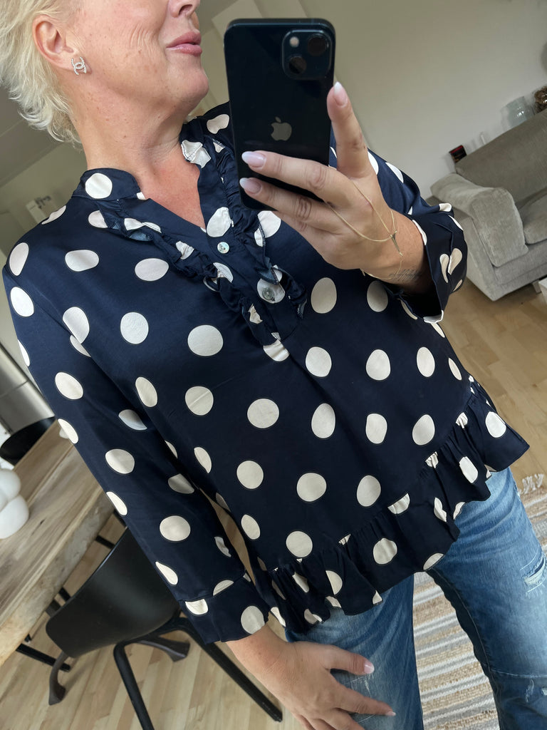 Boho Love B1292 skjorte dot satin navy