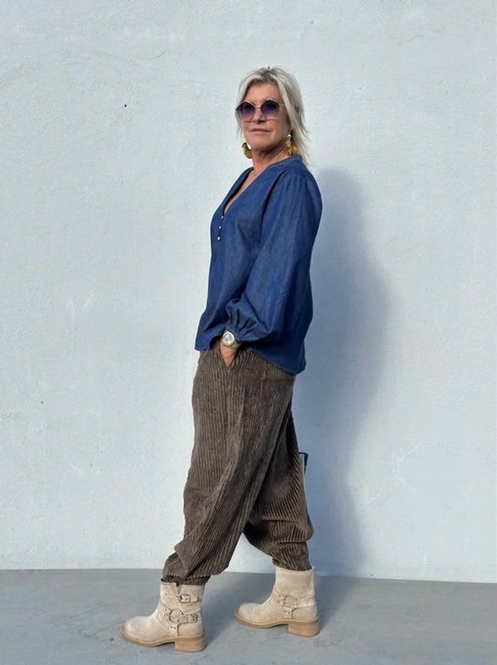 Gaspar 2510323 Læsø V-neck denim bluse