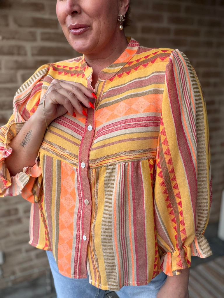 By Engbork Villa boheme bluse stripe yellow