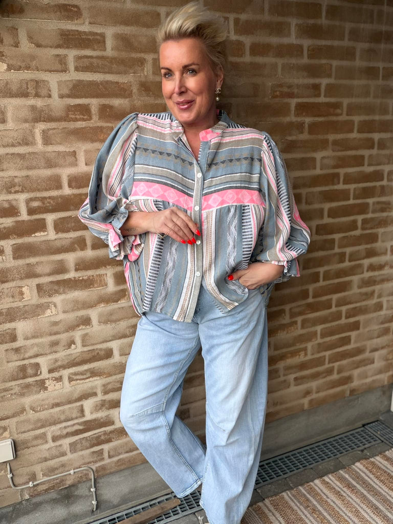 By Engbork Villa boheme bluse stripe blue