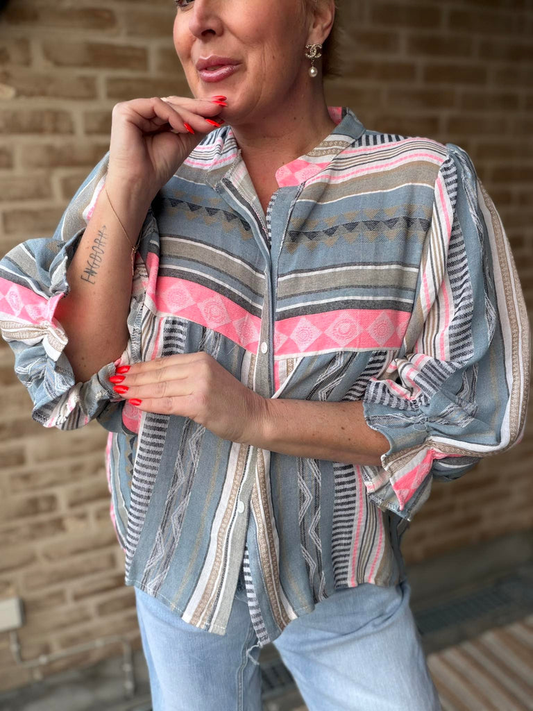 By Engbork Villa boheme bluse stripe blue