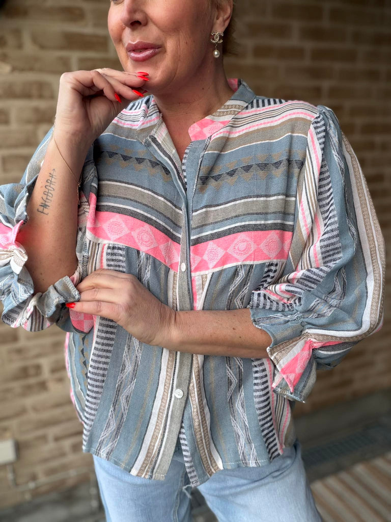 By Engbork Villa boheme bluse stripe blue