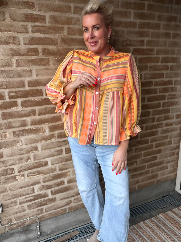 By Engbork Villa boheme bluse stripe yellow