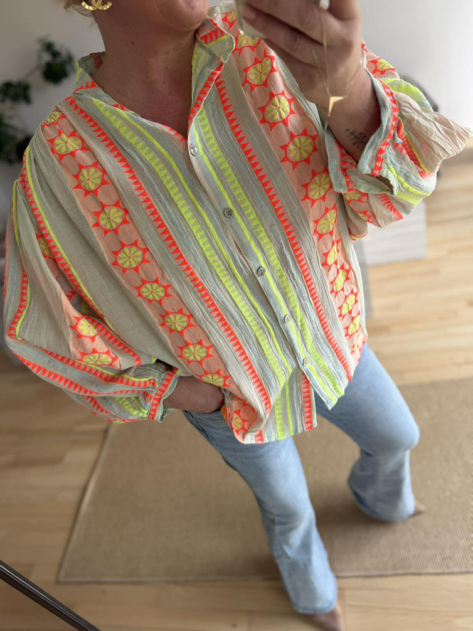 By Engbork Citlali shirt stripe orange