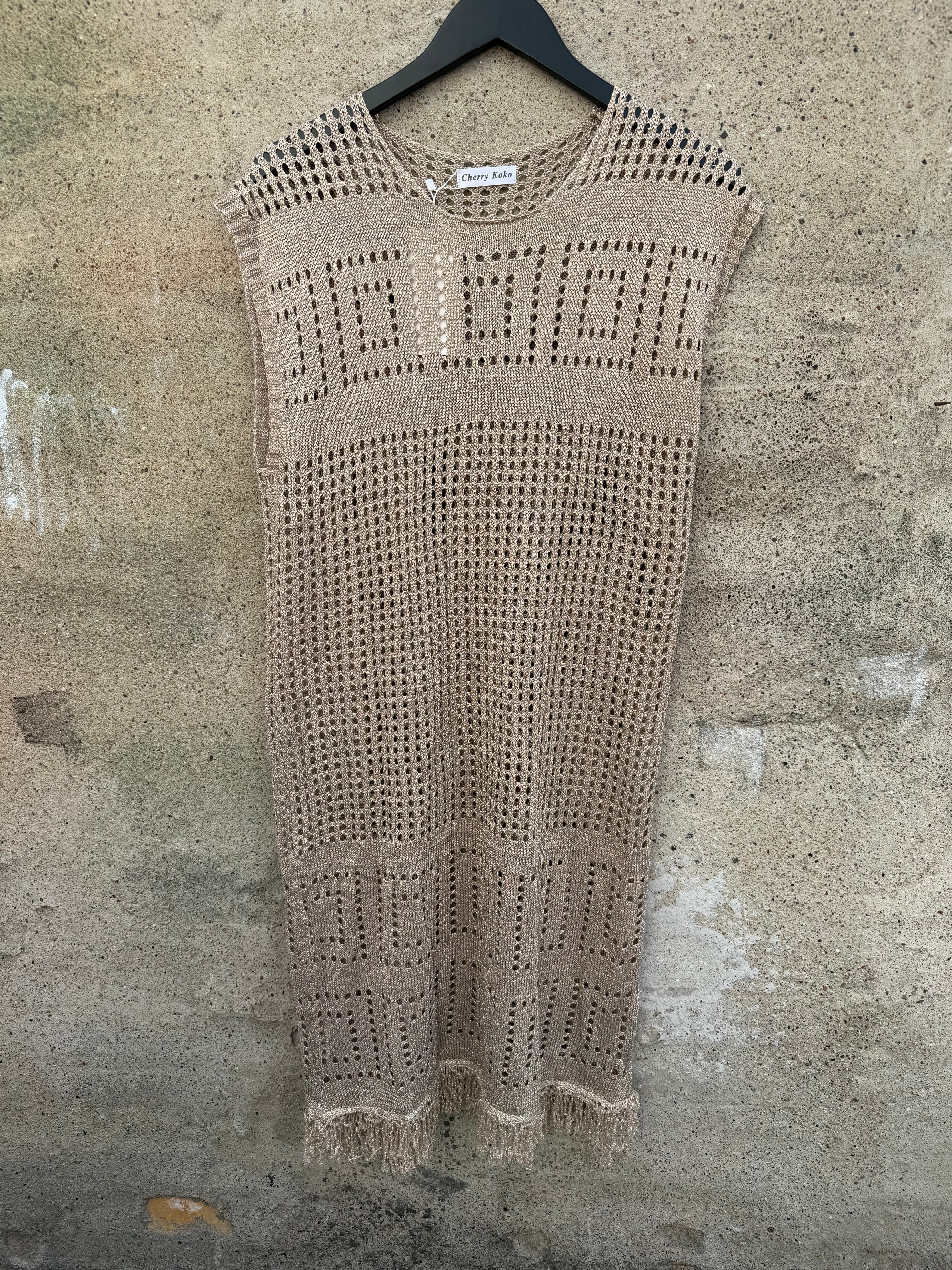 Goldie beach dress knit gold