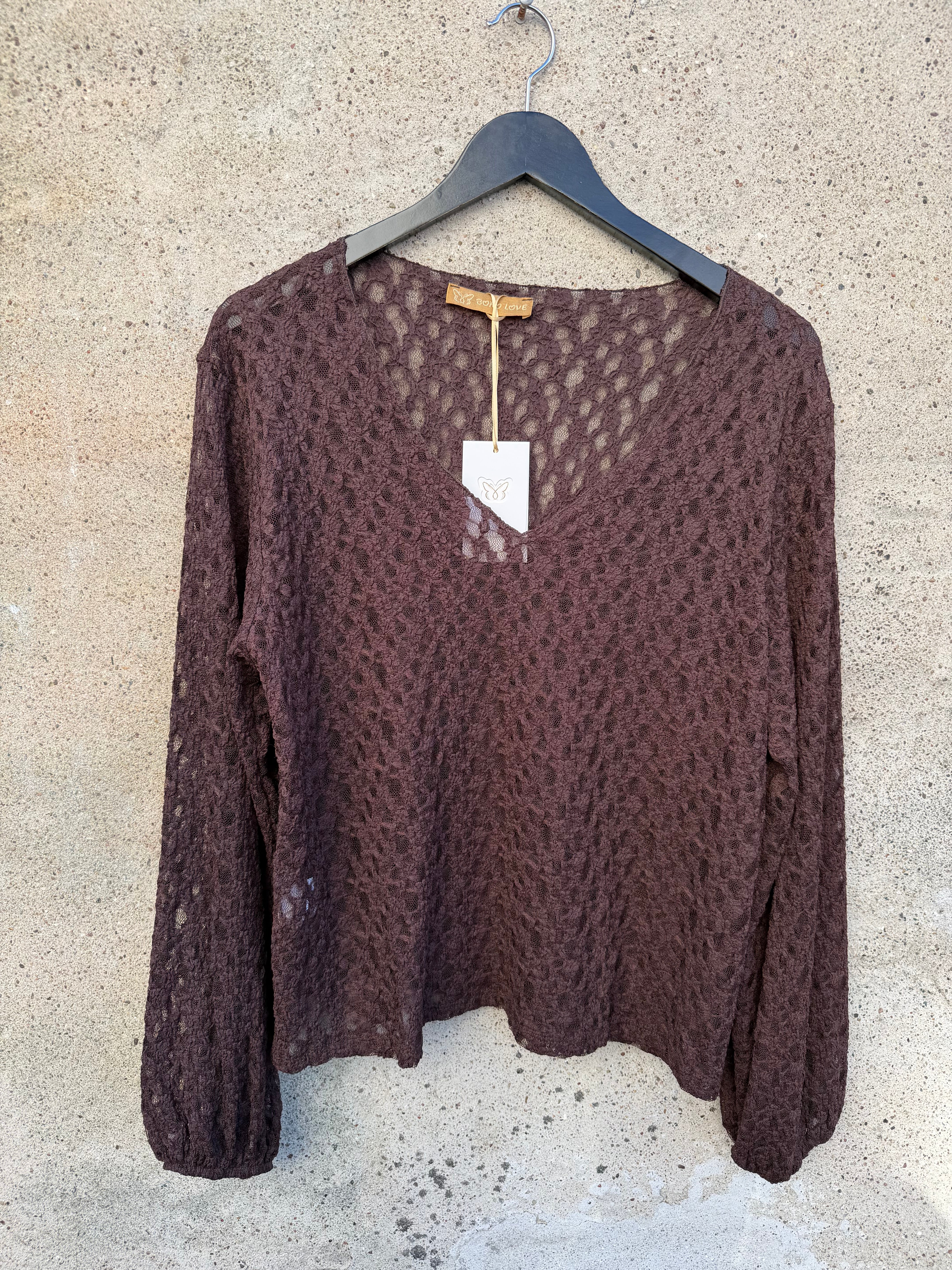 Boho Love B1430 Lace blouse brown