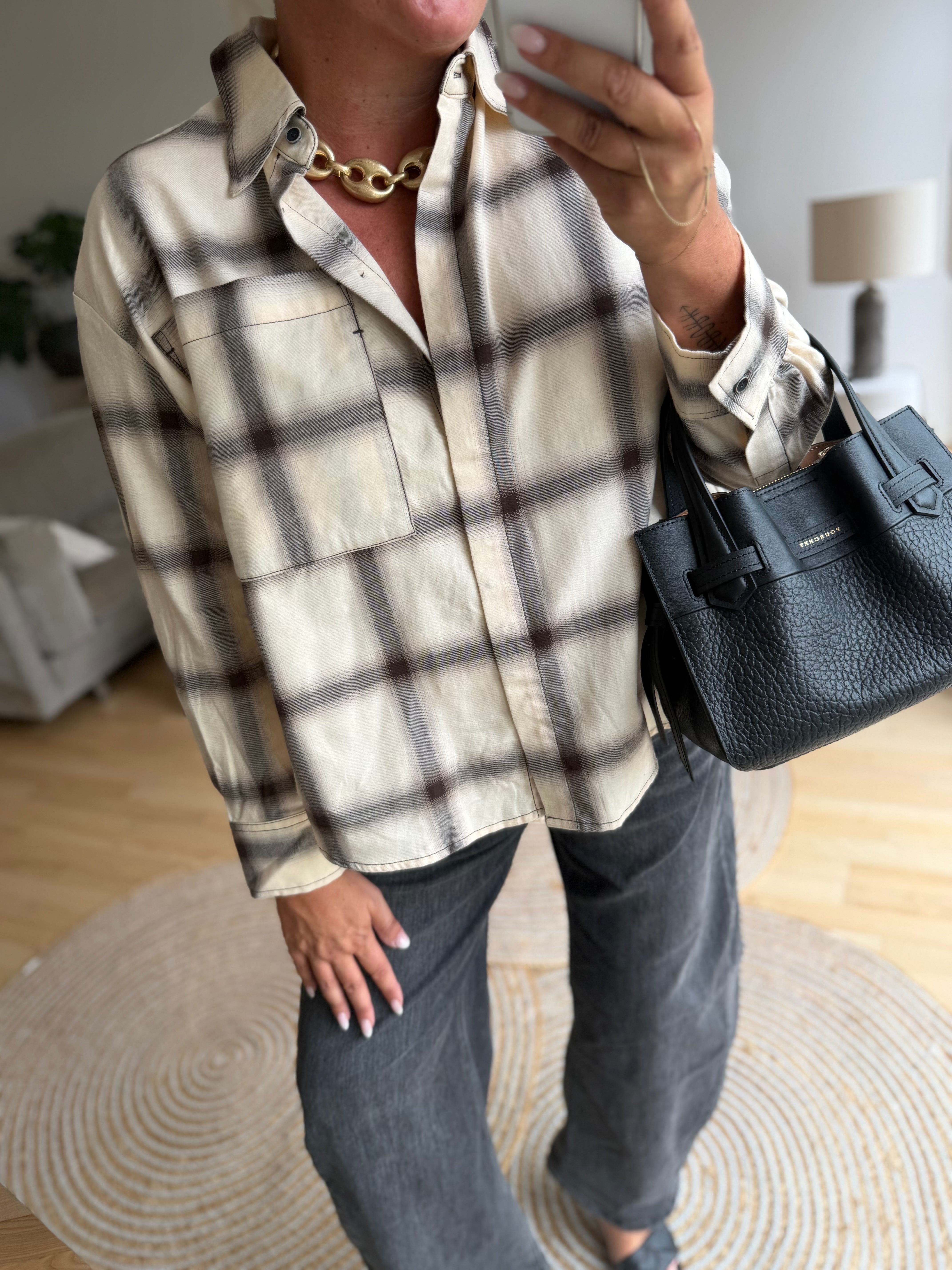 Costamani 2608100 Reid L/S shirt whisper/choco