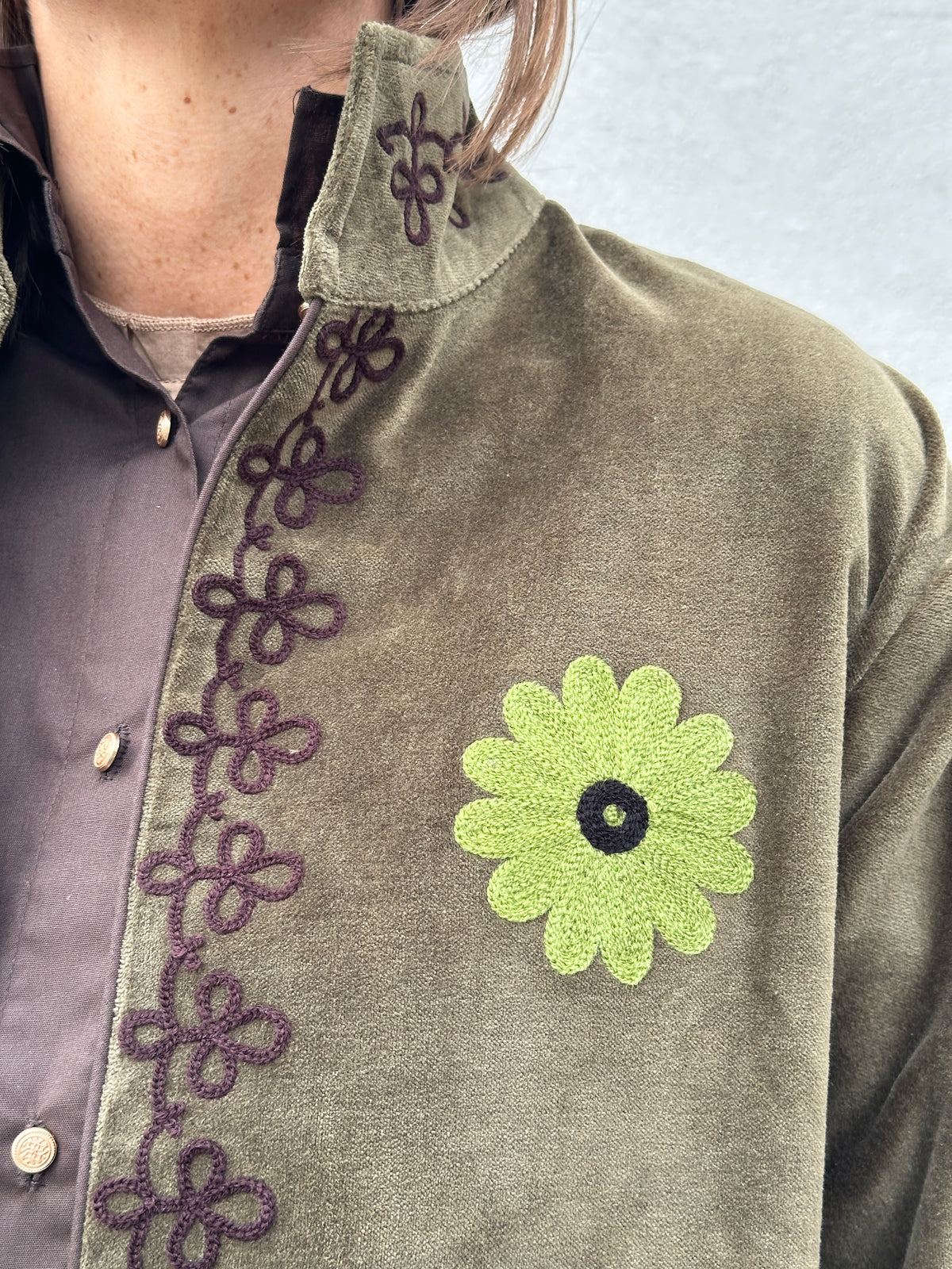 Gaspar 2607505 Utah short velvet jacket olive