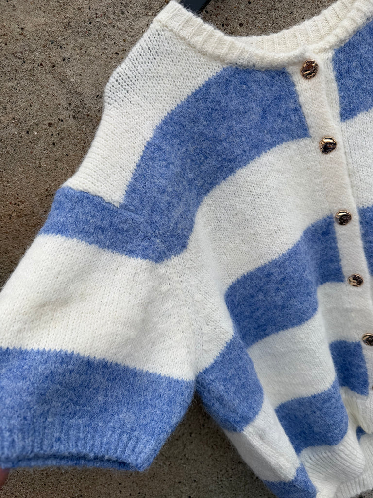 By Engbork Findi cardigan blue stripe