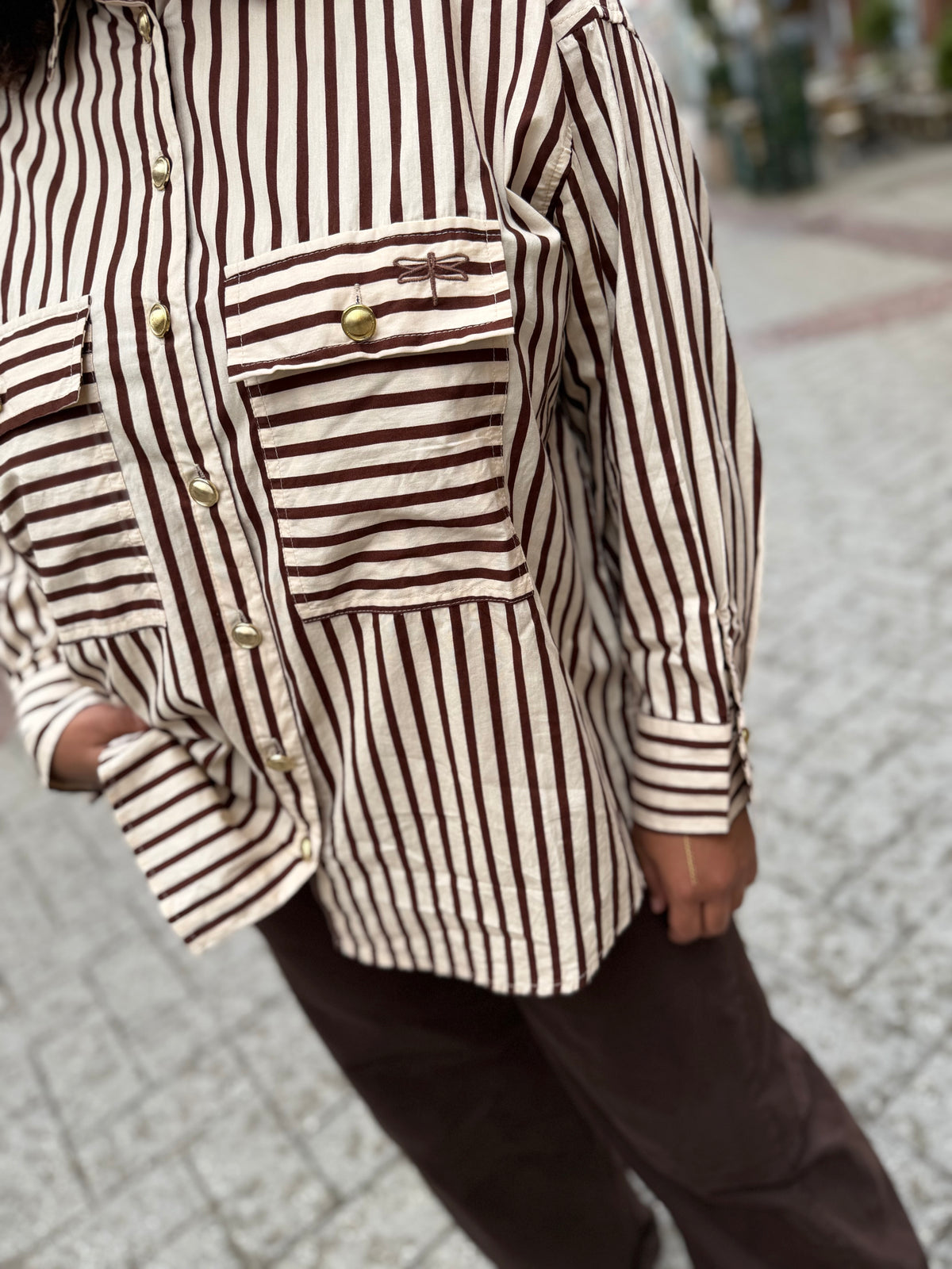 Gaspar 2601724 Sevilla shirt stripe brown