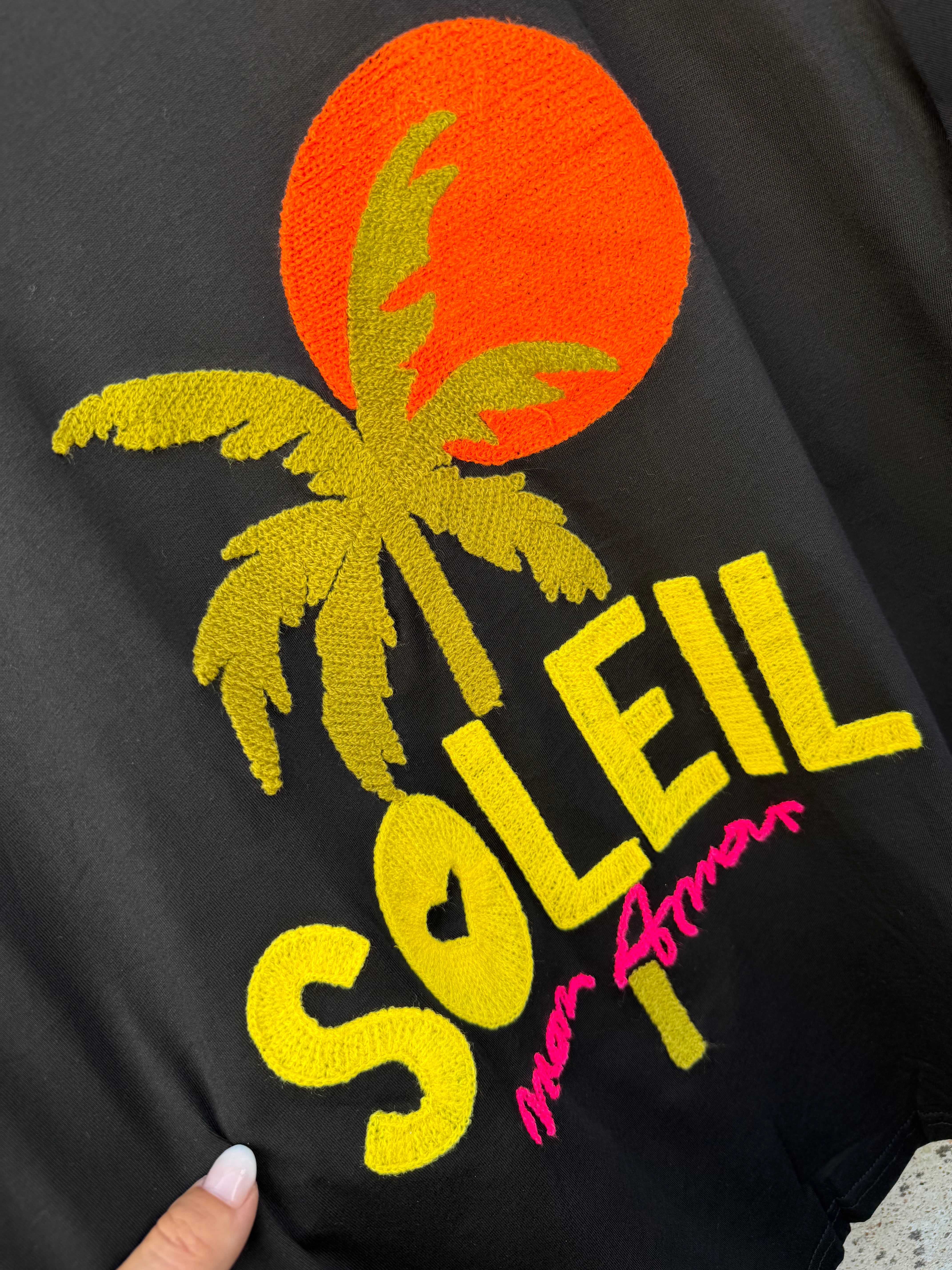 Soleil palm sun T-shirt black