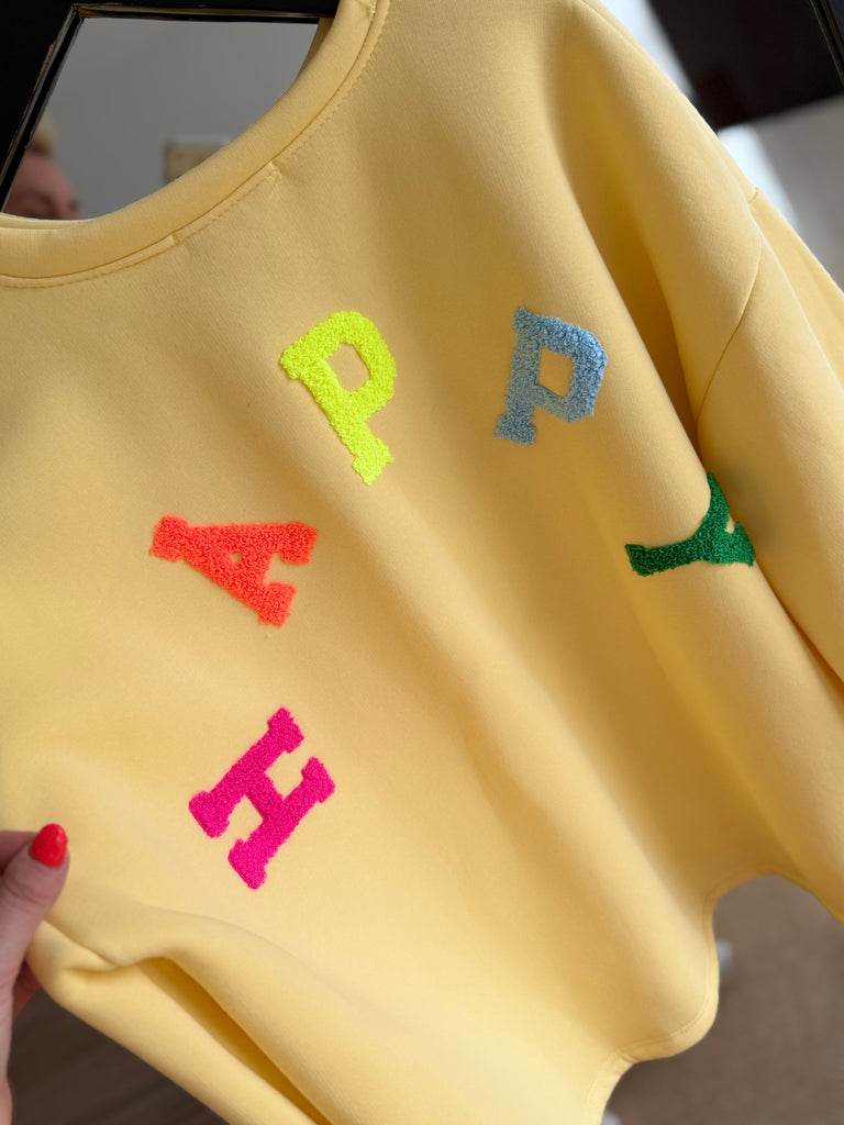 Boho Love B1339 HAPPY sweat yellow