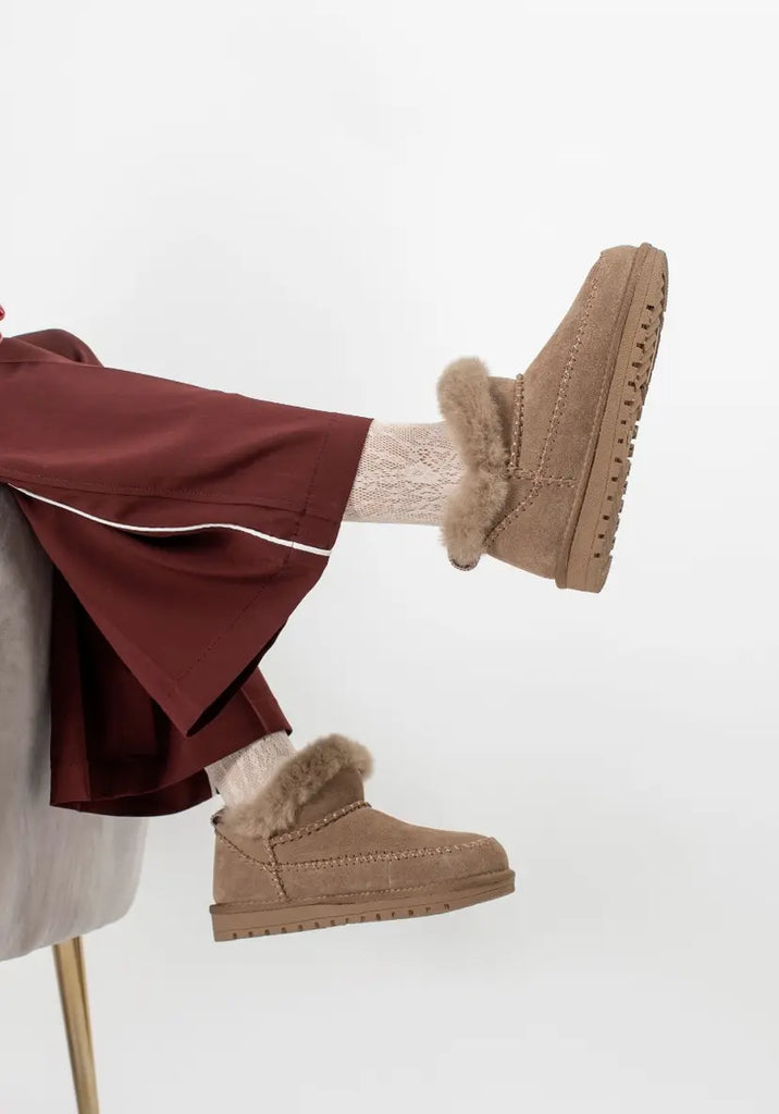 Duffy 73-05801 short teddy boots taupe