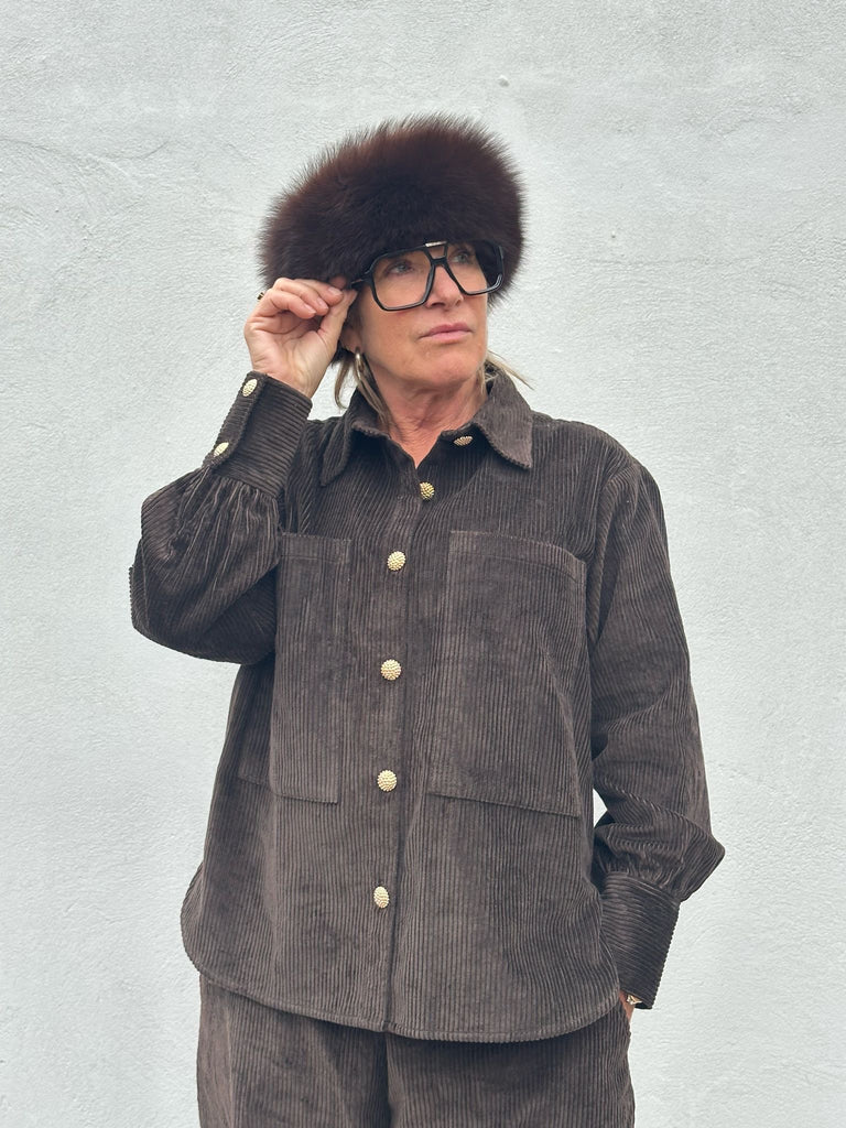 Gaspar 2510325 Malmø skjorte corduroy brown