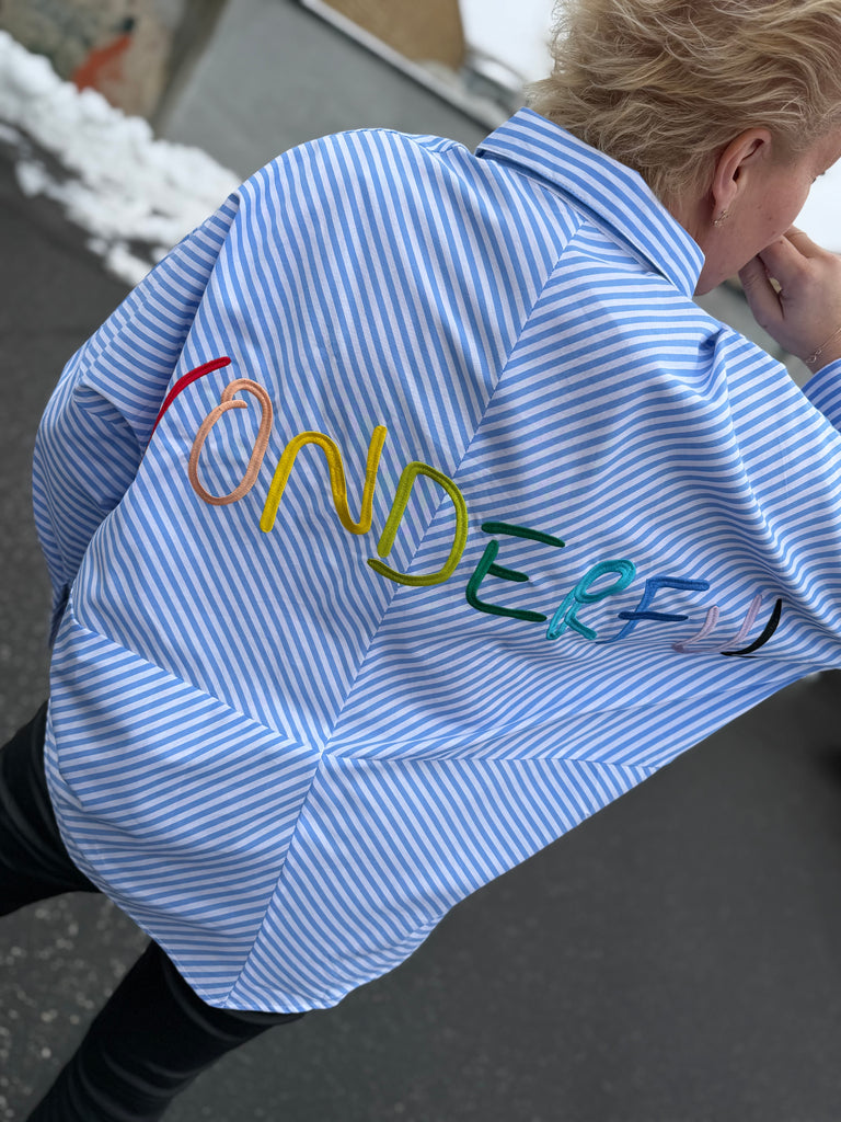 Boho Love B1333 skjorte stripe blue