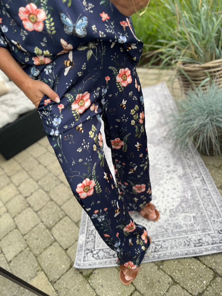 Design By Laerke flower bukser navy