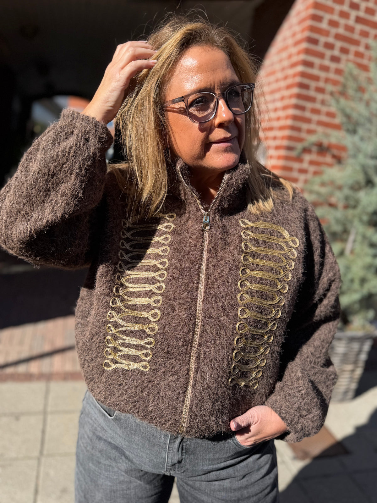 Uniform jacket bomber brown